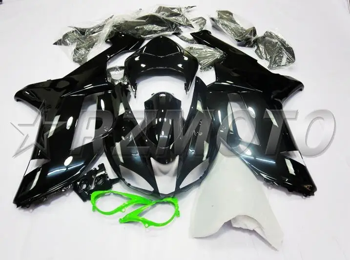 ABS полный обтекатель комплект подходит для Kawasaki ZX6R 2007 2008 мотоцикл Обтекатели ZX-6R 07 08 ниндзя 636 глянцевый черный Кузов Набор