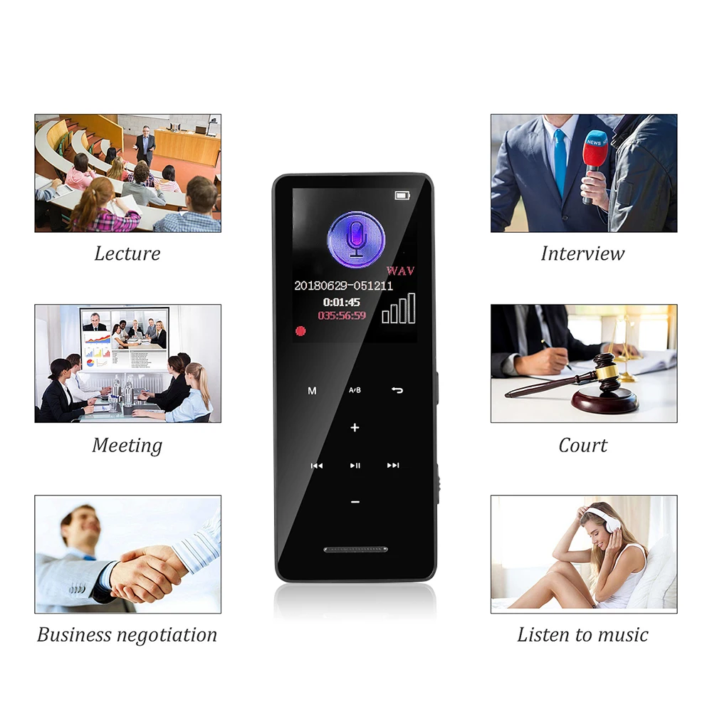8 ГБ Bluetooth MP3 плеер без потерь HiFi музыкальный плеер Портативный аудио с fm-радио электронная книга Часы Диктофон встроенный динамик