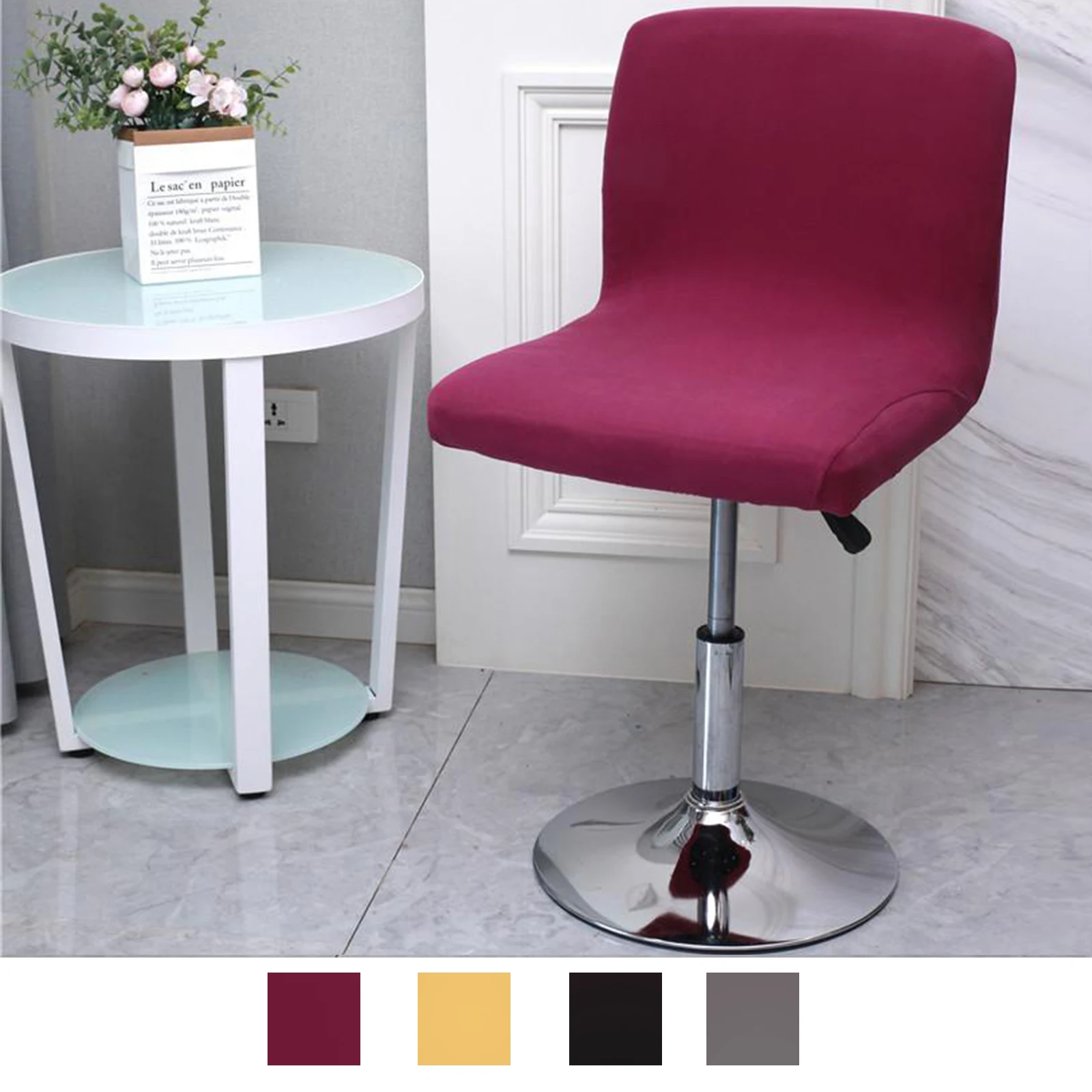 1x Counter Pub Stool Chair Cover Polyester Counter Side Short Back Kitchen Seat Covers Furniture Protector