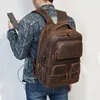 Luufan Genuine Leather Backpack for Men 15.6 Inch Laptop Backpack USB Charging Cowhide Male Travel Rucksack Outdoor Travel Bag 1