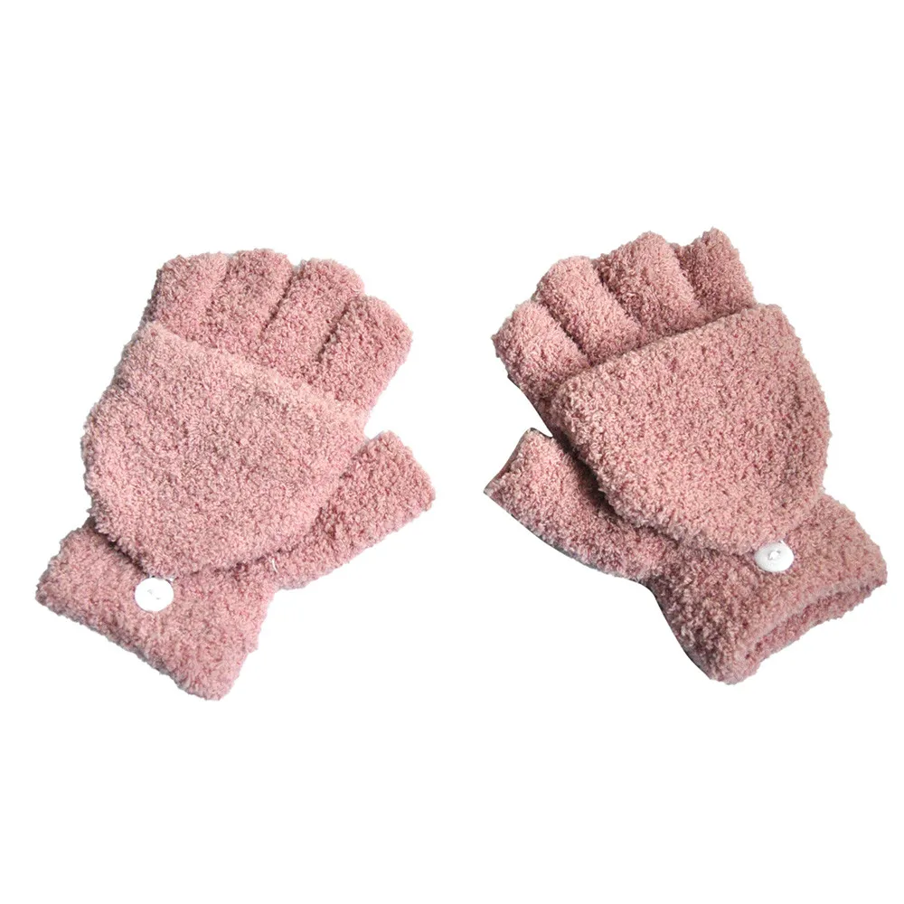 SAGACE зимние перчатки женские мужские теплые коралловые флисовые перчатки модные перчатки без пальцев перчатки для сенсорного экрана мягкие спортивные милые перчатки