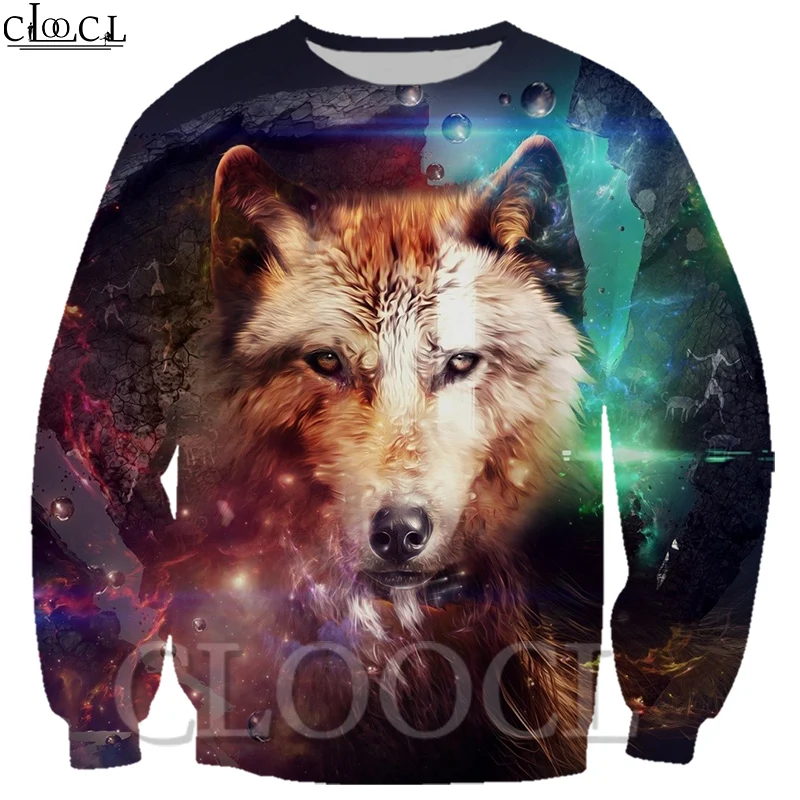 Новинка 2020 модные мужские/женские толстовки CLOOCL с 3D принтом свитшоты Anmial Wild Wolf в