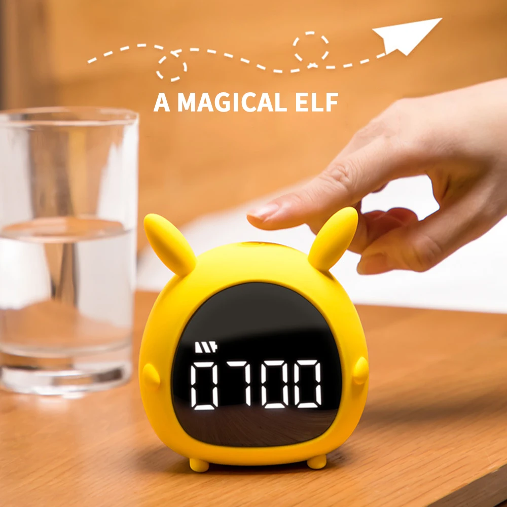 

Multifunctional bedside voice-activated night light with Alarm clock countdown timing feeding lamp night light