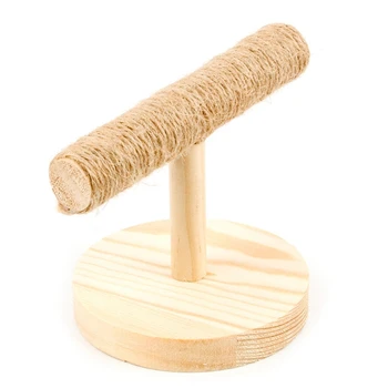 

Bird Toy Wooden Hemp Rope Stand Bird Toy Wooden Toy Puzzle Stand Toy
