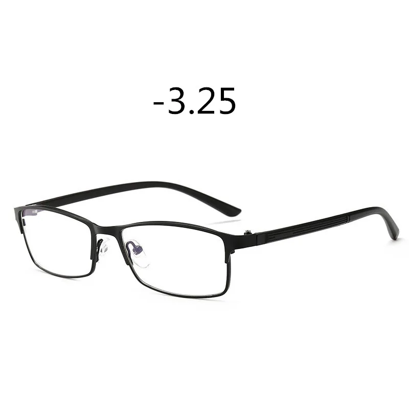 Elbru ультра светильник, анти-синий светильник, металлическая оправа, очки для близорукости, для мужчин, бизнес, HD, смола, близорукие очки, диоптрия-1,0-1,25~ 6,0 - Цвет оправы: -3.25
