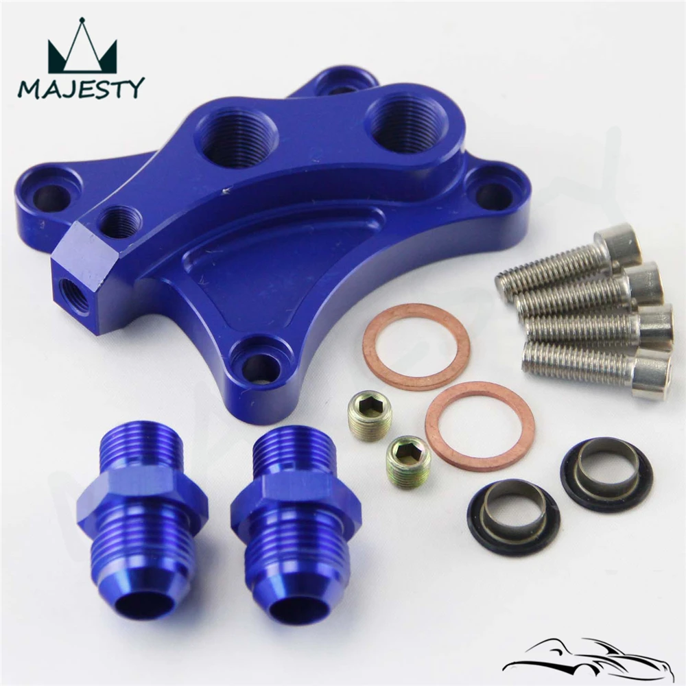 Aluminum Oil Filter Block Adapter / Adaptor Fits for N*issan SR20DET S13 S14 S15 SR20DE Sandwich Plate Blue/Gray | Автомобили и
