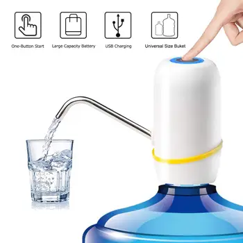 

USB Rechargeable Automatic Electric Water Pump Dispenser Portable Wireless Button Switch Pump for 2/3/4/5Gallon Water Bottles