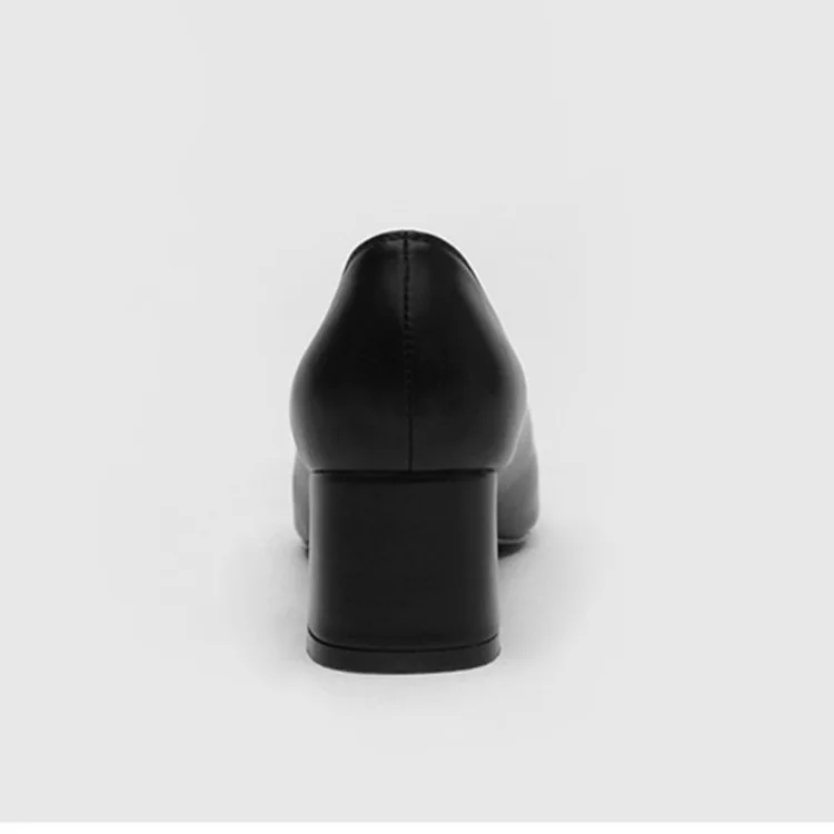 

Chunky-Heel Shoes Women's 2019 Spring And Autumn New Style Korean-style Square Head Semi-high Heeled Work Shoes Women's Nude Ver
