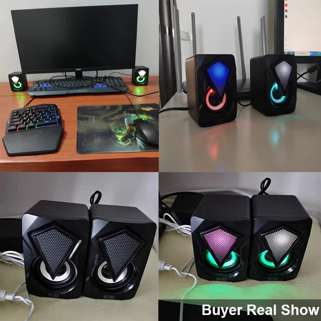 Computer Speakers For Laptop Desktop with Subwoofer LED Colorful