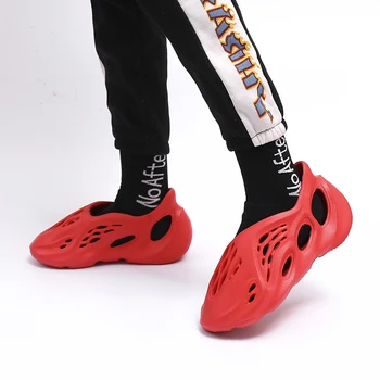 

Rimocy Red Hollow Out Flat Hole Shoes Women Summer Casual Soft Bottom Couple Beach Sandals Outdoor Sport Unisex Sandalias 2020