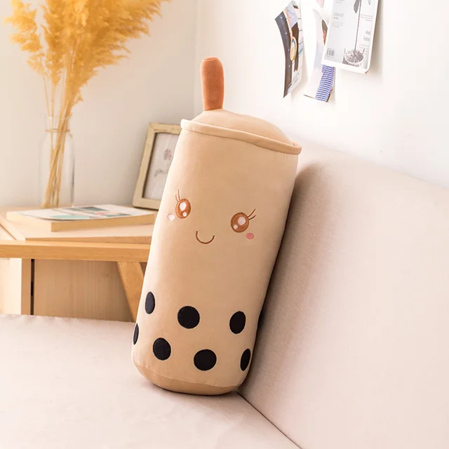 2 In 1 Bubble Tea Stuffed Plush Pillow Cushion WIith Blanket Milk Tea Plush Kids Toys Birthday Valentine's Gift
