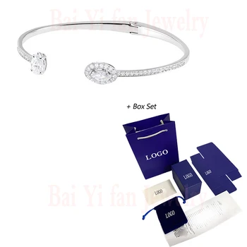 

2020 Fashion Jewelry SWA New ATTRACT Bracelet White Gold Elegant ATTRACT Danish Drop-shaped Crystal Female Romantic Gift