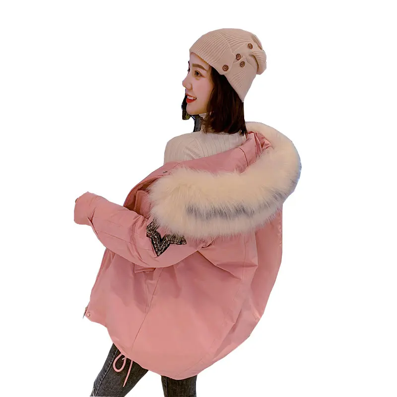 

Fur Coat Hooded Winter Down Coat Jacket Thick Warm Loose Cotton padded Wadded Parkas Casaco Feminino Abrigos Mujer Invierno 13