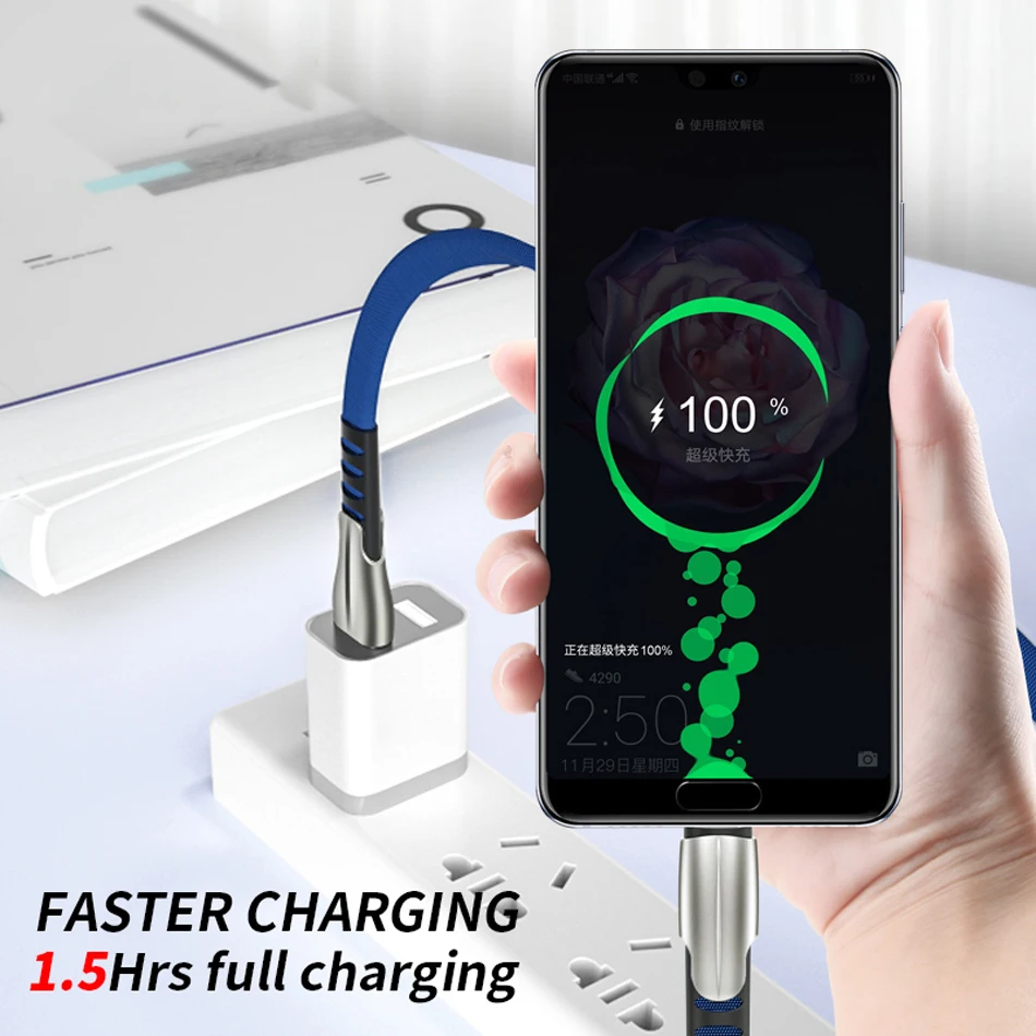 Micro USB кабель Быстрая зарядка QC 3,0 нейлон Быстрая зарядка USB кабель для передачи данных для samsung Xiaomi LG планшет Android мобильный телефон USB шнур