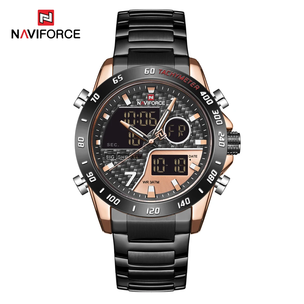 NAVIFORCE, мужские часы, модные, спортивные, кварцевые, светодиодный, цифровые часы, мужские, s, военный хронограф, наручные часы, Relogio Masculino