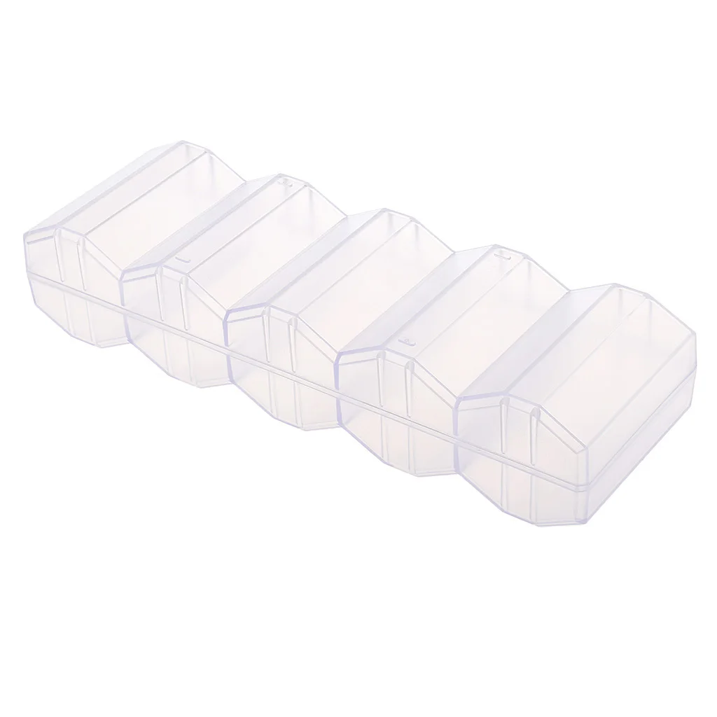 Portable 100 Chips Poker Chip Tray Box W/ Lid For Casino Game 24 X 8 X 5cm