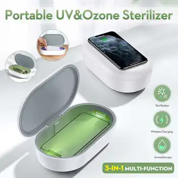 

5V UV Phone Sterilizer Box Jewelry Phones Cleaner Personal Sanitizer Disinfection Cabinet with Aroma Esterilizador For Mask