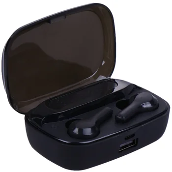 

1 Pair 2000mAh LED Headphones Three-screen Digital Display Touch Earphone IPX7 Waterproof Headphones (Black)