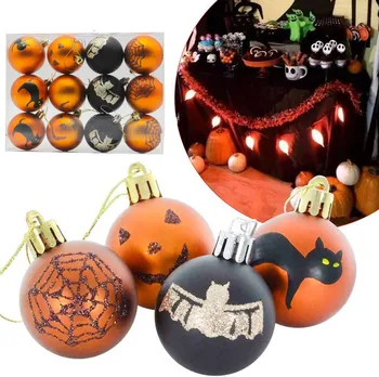

2020 Festival Halloween Wreath Ball Shatterproof Hanging Ornaments Pumpkin Ghost Decor Suitable for Halloween