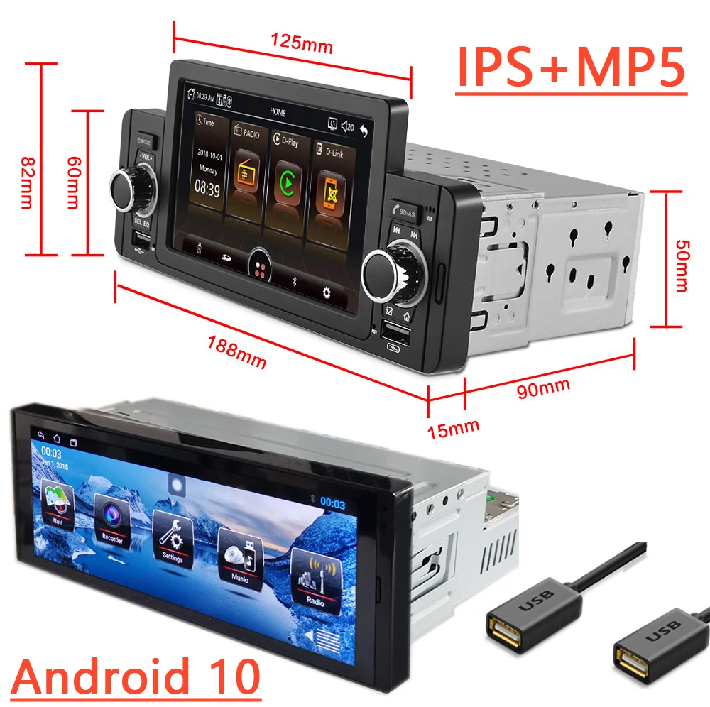 Автомагнитола 1din Android MP5 мультимедийный проигрыватель 1 Din стерео видео