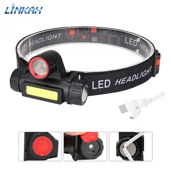 

Portable XPE + COB LED Head Lamp USB rechargeable Car Inspect Light 90 Degrees Adjusted Working Flashlight Lantern For Camping