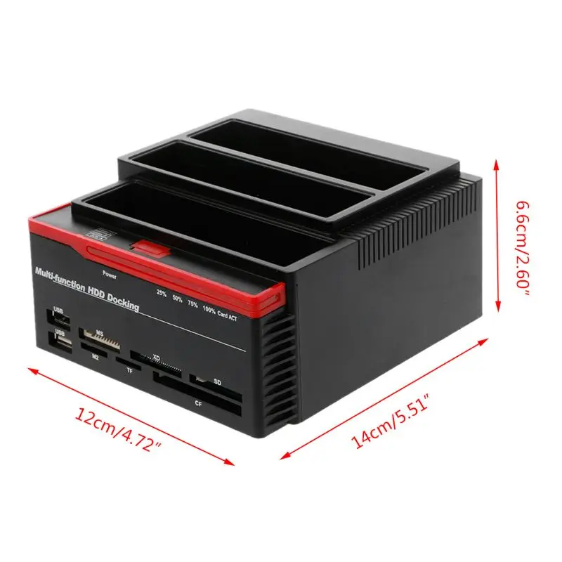 para Sata Ide Externo 2.5 3.5 Disco Rígido Hdd Estação de Carga Leitor de Cartões Usb3.0 - Imagem 3