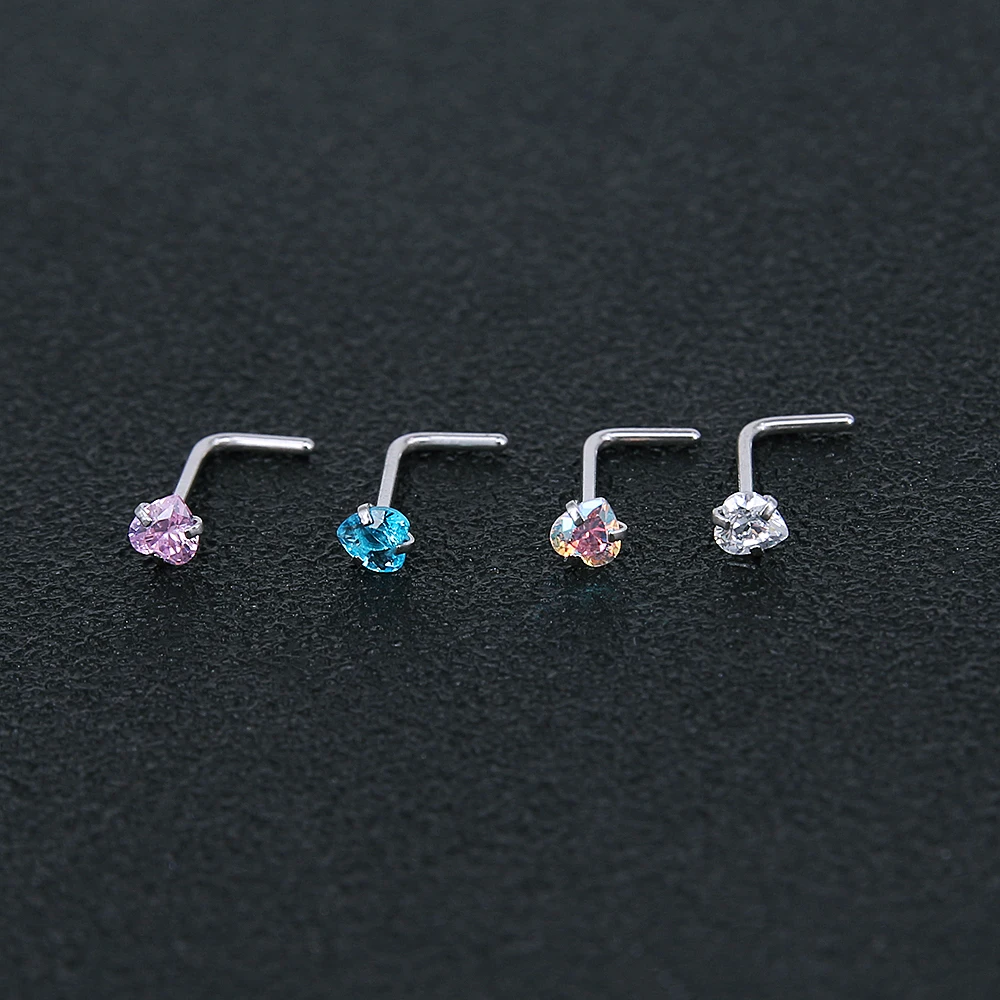 Nose Rings Piercing Jewelry Nose Studs Body Piercing Earrings Body Piercing Jewelry Body Jewelry ZS 22g CZ Crystal Nose Studs Sets 12PCS/3PCS Nose Rings Studs Set Stainless Steel Piercing Screws Fashion Septum Rings