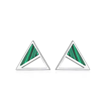 

SANYU Real 925 Sterling Silver Turquoise Created Triangle Stud Earrings for Women Fine Jewelry SE0426 Boucle Doreille Gift