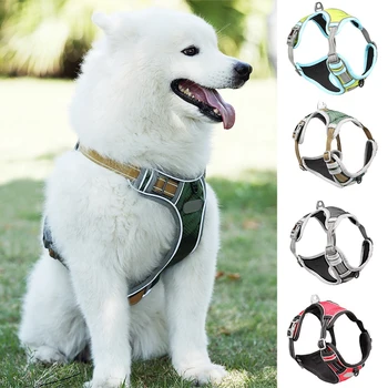 

Nylon Reflective No Pull Dog Harness Outdoor Adventure Pet Vest With Handle S To XL 5 Colors In Stock