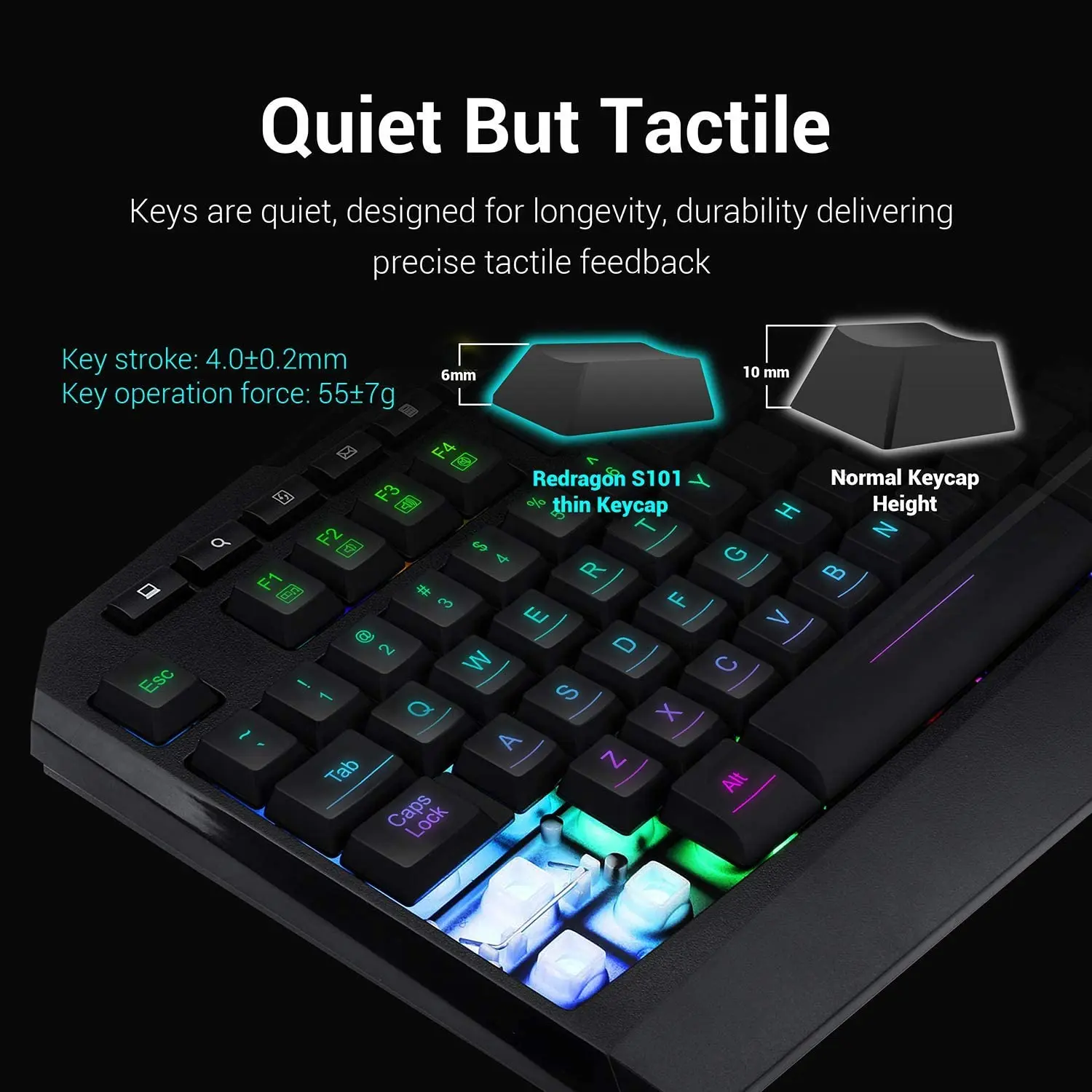 Redragon K503 PC Gaming Keyboard,RGB LED Backlit with Marco Keys ,Silent  USB WiredKeyboard for Windows PC Games|Keyboards| - AliExpress