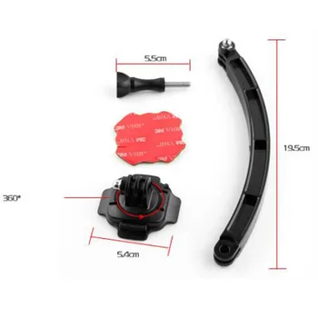 

Motorcycle Helmet Side Shot Set Holder 4s 3+ 2 sj5000 sj6000 360 Degree Paste Rotating Base Extension Arm Self-timer Bracket