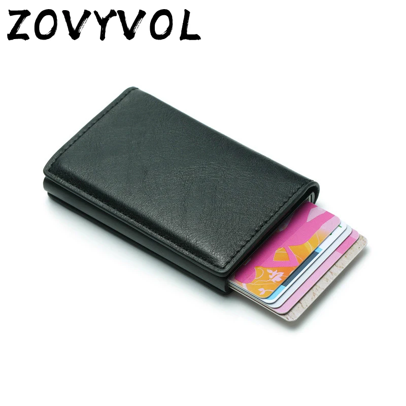 ZOVYZOL Rfid смарт-кошелек кредитный держатель для карт металлический тонкий мужской кошелек Pass secret pop up минималистичный кошелек маленький черный кошелек