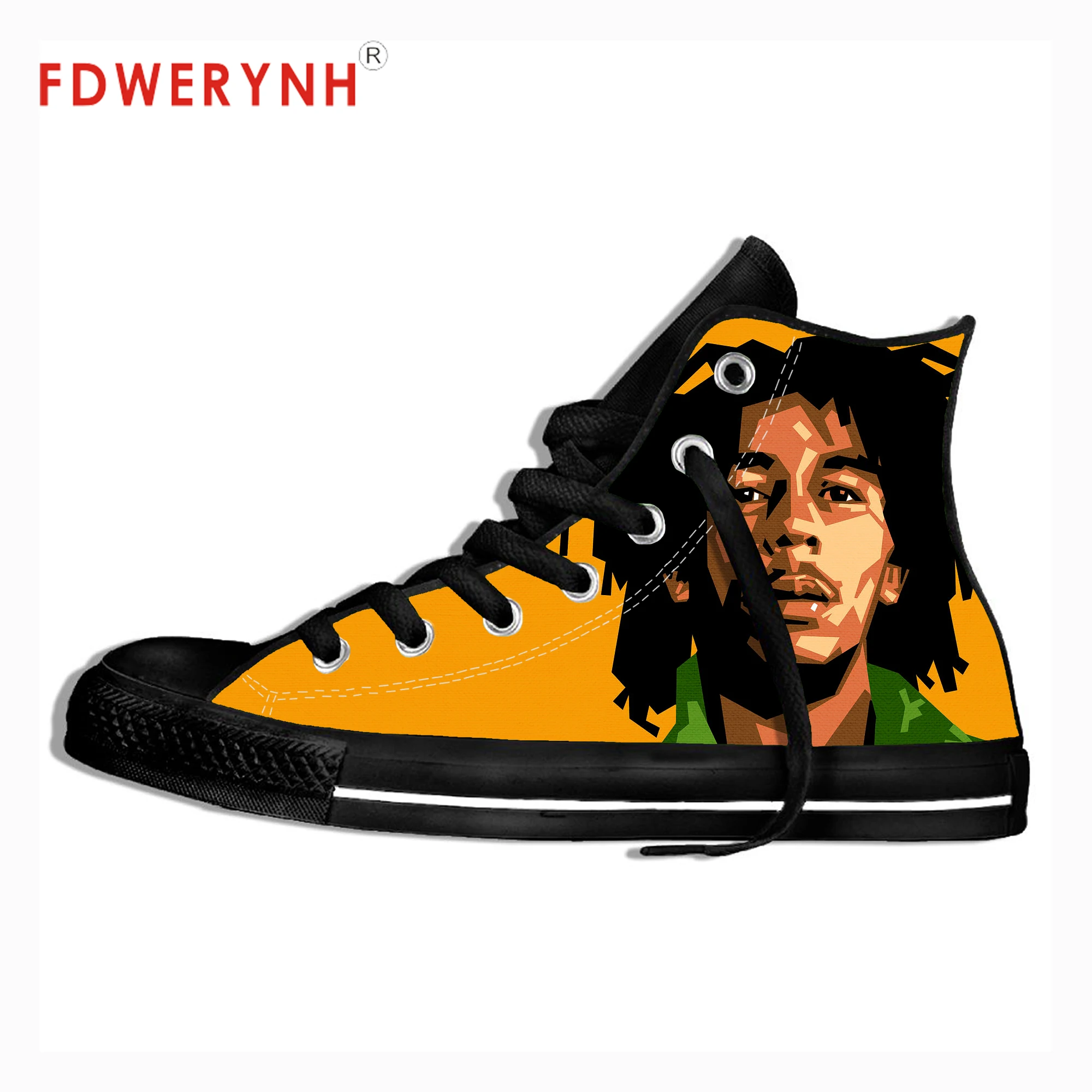 

Men Walking Canvas Shoes And WuReggae Star Bob Marley Anti-slip Wear-Resistant Customize Pattern Color Leisure Flats Shoe