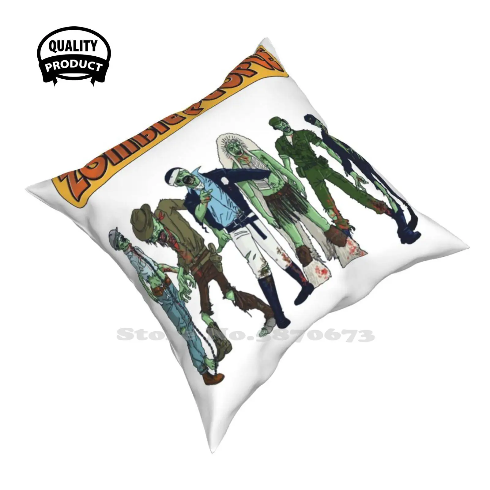 Village Zombies - Spoof Horror 1970S Camp Music Band Home Car Sofa Fodera Per Cuscino Federa Village Spoof People Horror Zombies