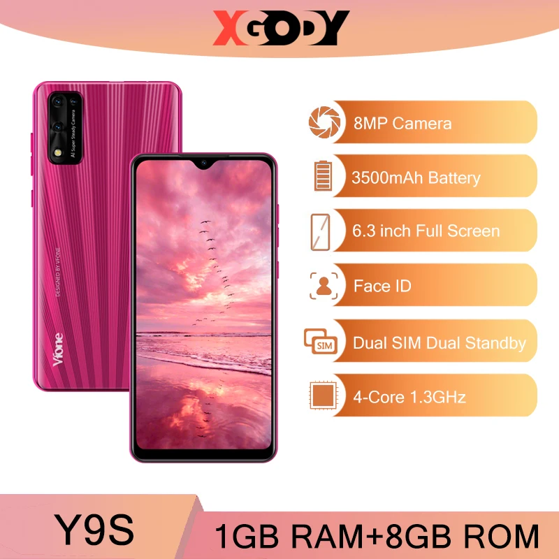 Смартфон XGODY 3G с камерой 8 Мп Android 1 ГБ 3500 мАч 6 3 дюйма 19:9 разблокировки две sim карты