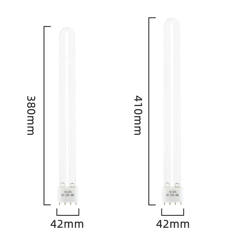 2G11 Ultraviolet Disinfection Lamp Tube 253.7nm High Ozone UVC Quartz Sterilizer Lamp Tube For 38W Remote Control UV