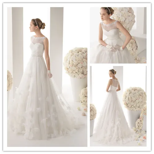 

Sexy bridal Gown Online Tulle Cap Sleeve 2018 With Flowers Court Train Casamento bridal gown New Arrial bridesmaid dresses
