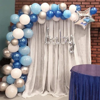

100pcs Balloons Garland Arch Kit Blue White Balloons Wedding Birthday Baby Shower Party Decoration 16Ft Long