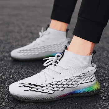 

Summer Mesh Men Shoes Lightweight Sneakers Fashion High top Men's Casual Shoes Breathable Slip on Mens Loafers Zapatillas Hombre