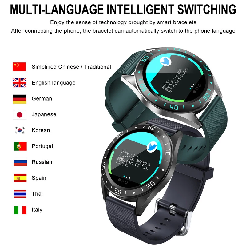 GT105 Смарт-часы для мужчин IP67 Водонепроницаемый 1,2 дюймов сердечный ритм кровяное давление вызов сообщение напоминание smartwatch для apple iphone