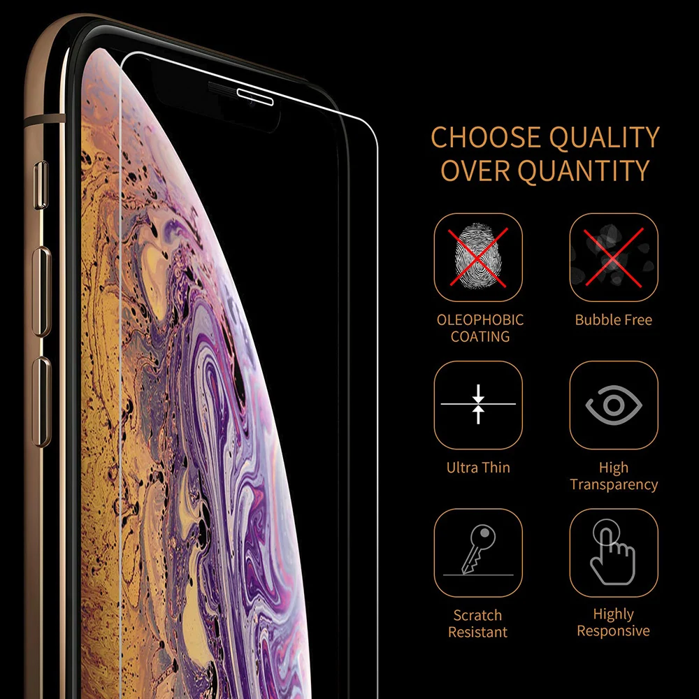 NYFundas Закаленное стекло Защитная пленка для Iphone 7 8 6 6s Plus 11 Pro Max XS MAX XR X защита Verre Tremp аксессуары
