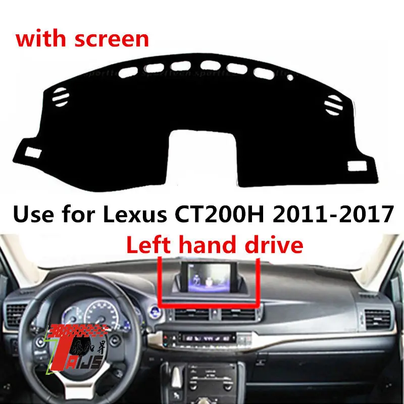 Taijs чехол для приборной панели автомобиля с левым приводом для Lexus CT200H с экраном 2011- Избегайте освещения Коврик хорошего качества черный красный синий