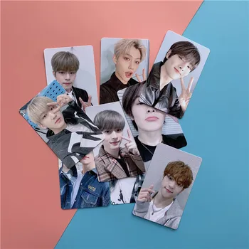 

9 Pcs/set Kpop Stray Kids Bang Chan Lee Know Hwang Hyun-Jin Cute Scissors Hand Refill Gesture Photo Mixtape Elk Small Card