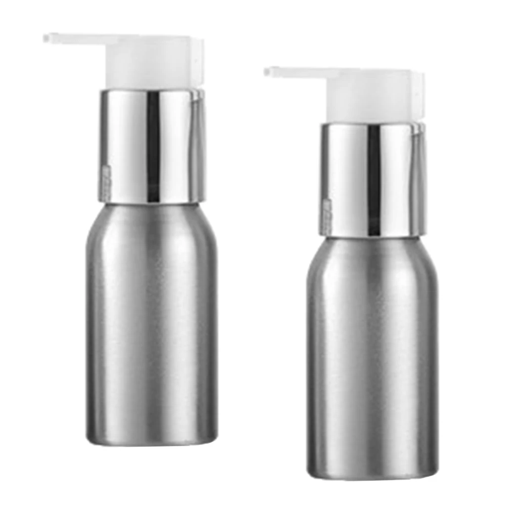2 Pieces Refillable Aluminum Shampoo Bottles Shower Gel Emulsion Containers