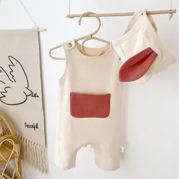 

New Toddler Girl Romper Autumn Baby Clothes Pocket Kids Overalls And Hats Newborn Jumpsuit Baby Girl Clothes