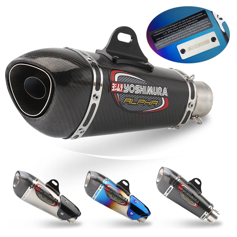 Silenziatore Di Scarico Universale Yoshimura Alpha Per Moto In Fibra Di Carbonio Modificato Slip On Per Z900 Gsr750 Cbr650 Er6N Mt07 Mt09