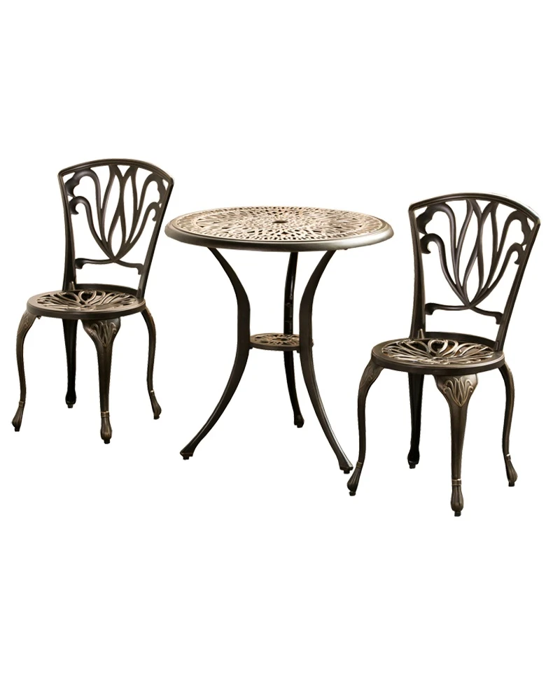 Garden Cast Aluminum Table And Chairs Three Piece Suite European Style Outdoor Terrace Open Air Tea Table Chair Set Table And Two Chairs Table Riserstable Clothes Aliexpress