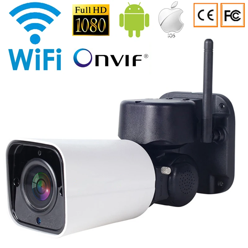

PTZ Mini CCTV IP Camera WiFi Onvif 2MP 1080P Wireless WiFi Bullet IP Camera Onvif Outdoor IP66 P2P Security Camera Two Way Audio