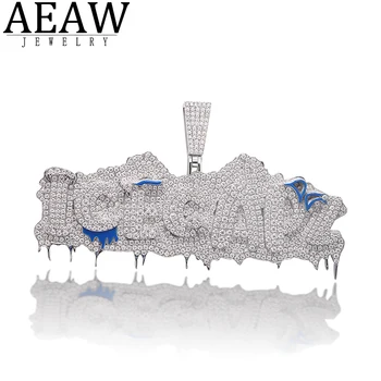 شراءAEAW مخصص Hiphopjewelry مغني الراب مجوهرات مويسانيتي قلادة الصلبة 10K الذهب أو الفضة