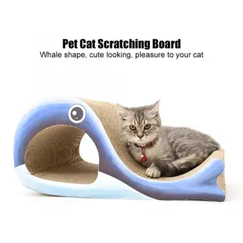 

Pet Cat Scratch Board Corrugated Paper Whale Wear-resistant Scratching Board kitten Mat Playing Grinding Claws Toy